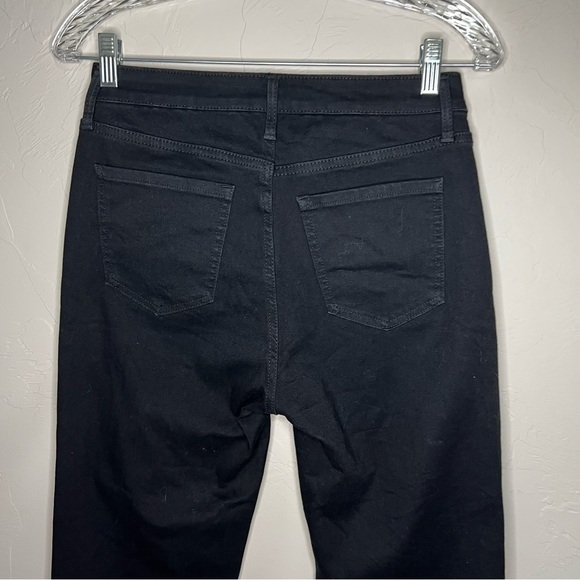 Quince Bella Black High Rise Straight Leg Organic Cotton Blend Ankle Denim Jeans - Picture 10 of 12